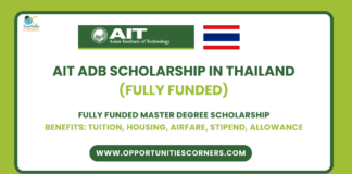 2025 AIT ADB Scholarship in Thailand