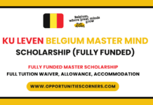 KU Leuven Belgium Master Mind Scholarship 2026 (Fully Funded) KU Leuven Belgium Master Mind Scholarship