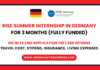 RISE Summer Internship 2026 in Germany (Fully Funded)