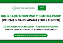 King Fahd University Scholarship 2026 in Saudi Arabia (Fully Funded) King Fahd University Scholarship 2026