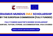Erasmus Mundus EMLE Scholarship 2026/28 (Fully Funded) Erasmus Mundus EMLE Scholarship