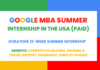 Google MBA Summer Internship