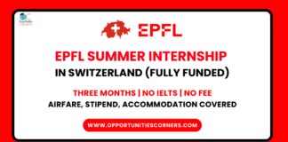 EPFL Summer Internship 2026 in Switzerland