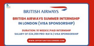 British Airways Summer Internship 2025