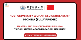 HUST University Wuhan CSC Scholarship 2025