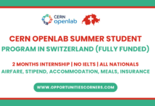 CERN OPENLAB Summer Program 2026
