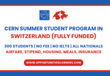 CERN Summer Student Program 2026 in Switzerland (Fully Funded) CERN Summer Student Program 2026