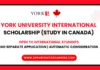 York University International Scholarship