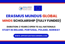 Erasmus Global MINDS Scholarship 2026/28 (Fully Funded) Erasmus Mundus Global MINDS Scholarship