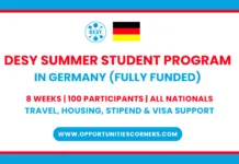 DESY Summer Student Program 2026 in Germany (Fully Funded)