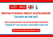 British Council GREAT Scholarship
