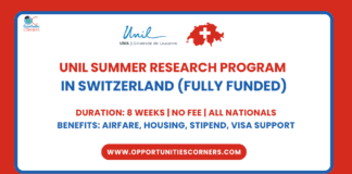 UNIL Summer Research Program 2025