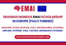 Erasmus Mundus EMAI Scholarship 2026/28 (Fully Funded) Erasmus Mundus EMAI Scholarship