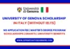 University of Genova Scholarship
