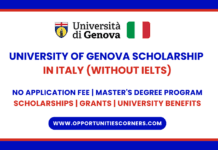 University of Genova Scholarship