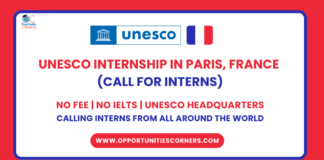 UNESCO Internship 2025 in France