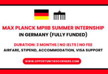 Max Planck MPIIB Summer Internship 2026 in Germany (Fully Funded) Max Planck MPIIB Summer Internship 2026