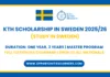 KTH Scholarship in Sweden