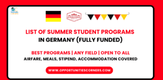 List of Summer Student Programs in Germany