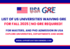 US Universities Waiving GRE