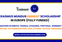 Erasmus Mundus EMINENT Scholarship 2026/28 (Fully Funded) Erasmus Mundus EMINENT Scholarship