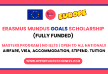 Erasmus Mundus GOALS Scholarship 2026/28
