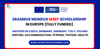 Erasmus Mundus M3EP Scholarship