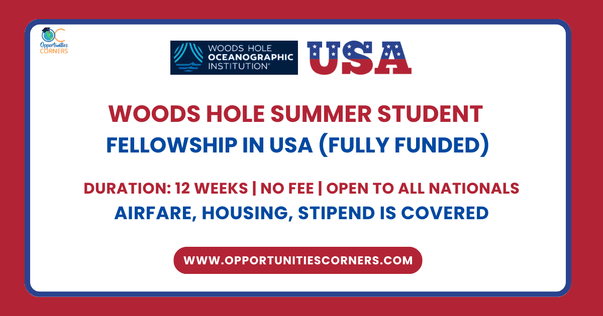 Woods Hole Summer Student Fellowship 2025