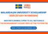 Malardalen University Scholarship 2025