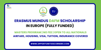 Erasmus Mundus DAFM Scholarship