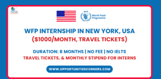 WFP Internship 2025 in New York