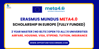 Erasmus Mundus META4.0 Scholarship