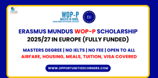 Erasmus Mundus WOPP Scholarship