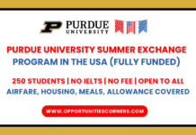 Purdue University Summer Fellowship 2026 in USA (Fully Funded) Purdue University Summer Fellowship 2026