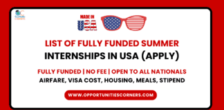 List of Fully Funded Summer Internships in USA