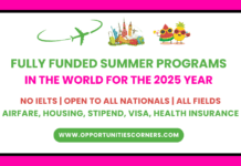 List of Summer Programs in the World in 2026 (Fully Funded) List of Summer Programs in the World in 2026