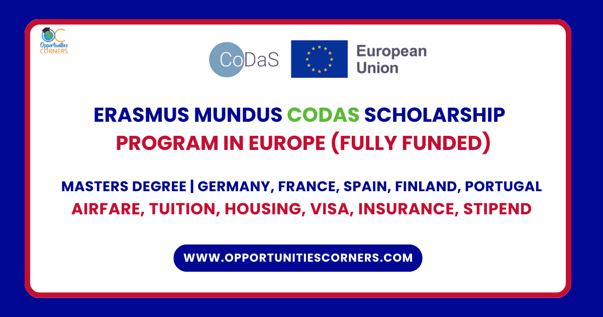 Erasmus Mundus CODAS Scholarship 2025/27 (Fully Funded) Erasmus Mundus CODAS Scholarship