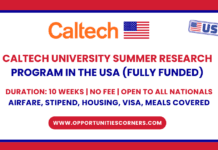 CALTECH University Summer Research Program 2026