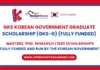 GKS Korean Government Graduate Scholarship 2026