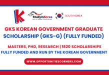 GKS Korean Government Graduate Scholarship 2026