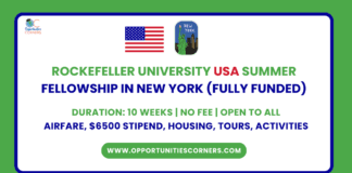 Rockefeller University USA Summer Fellowship 2025