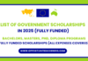 List of Government Funded Scholarships