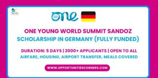 One Young World Summit SANDOZ Scholarship