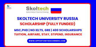 Skoltech University Russia Scholarship 2025
