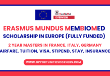 Erasmus Mundus MemBioMed Scholarship 2026/28 (Fully Funded) Erasmus Mundus MemBioMed Scholarship