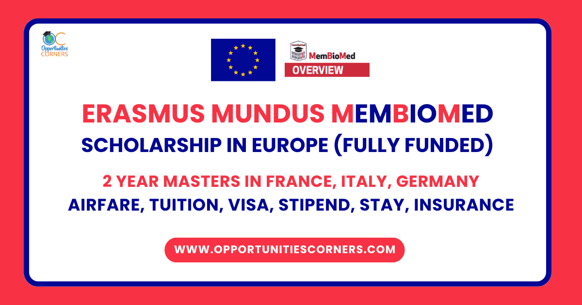Erasmus Mundus MemBioMed Scholarship 2025/27 (Fully Funded) Erasmus Mundus MemBioMed Scholarship