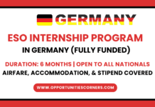 ESO Internship Program 2026 in Germany (Fully Funded) ESO Internship Program 2026