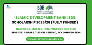 Islamic Development Bank IsDB Scholarship 2025