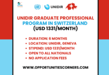 UNIDIR Graduate Professional Program 2026, Switzerland ($1331/Month) UNIDIR Graduate Professional Program 2025