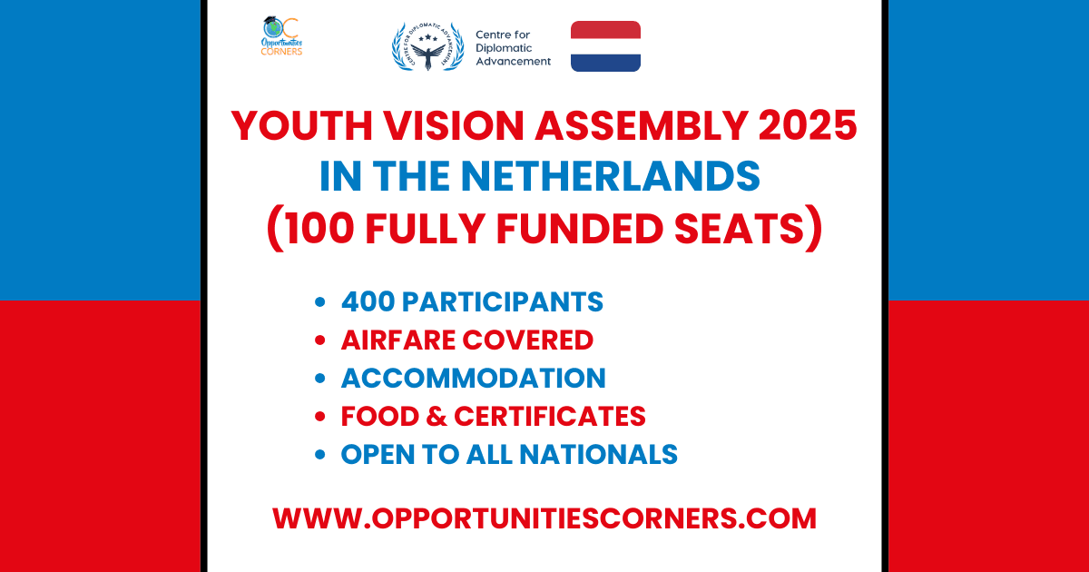 Youth Vision Assembly 2025 in Netherlands (100 Fully Funded Seats)